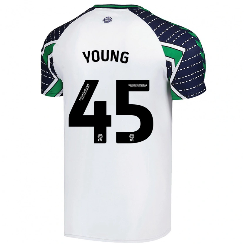 Danxen Uomo Maglia Matthew Young #45 Bianco Kit Gara Away 2024/25 Maglietta