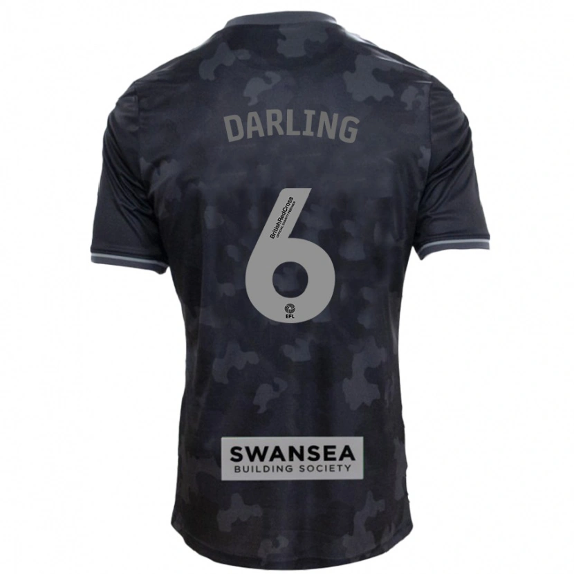 Danxen Uomo Maglia Harry Darling #6 Nero Kit Gara Away 2024/25 Maglietta