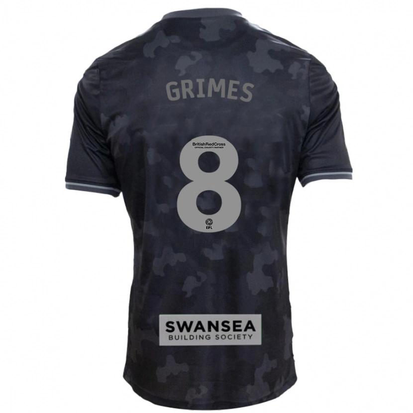 Danxen Uomo Maglia Matt Grimes #8 Nero Kit Gara Away 2024/25 Maglietta