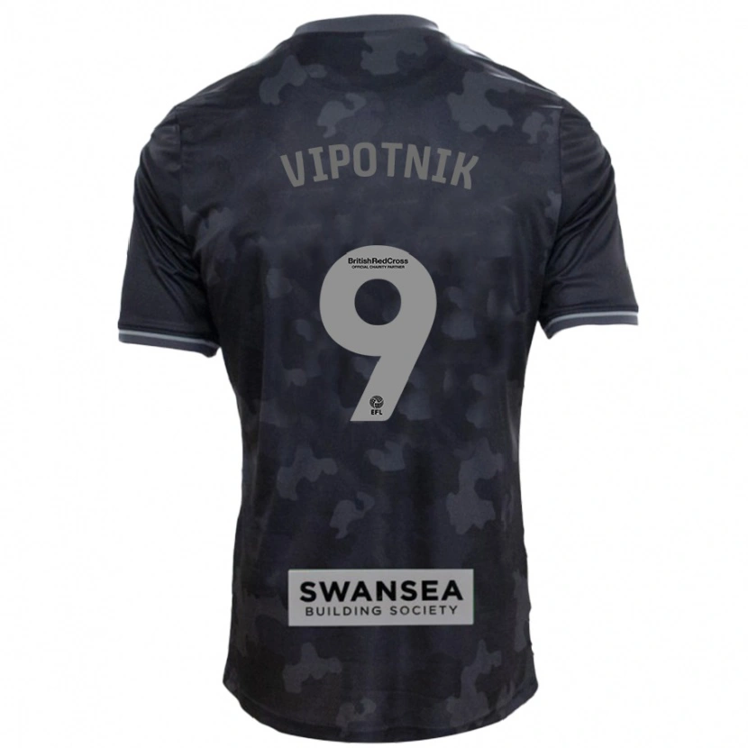 Danxen Uomo Maglia Zan Vipotnik #9 Nero Kit Gara Away 2024/25 Maglietta