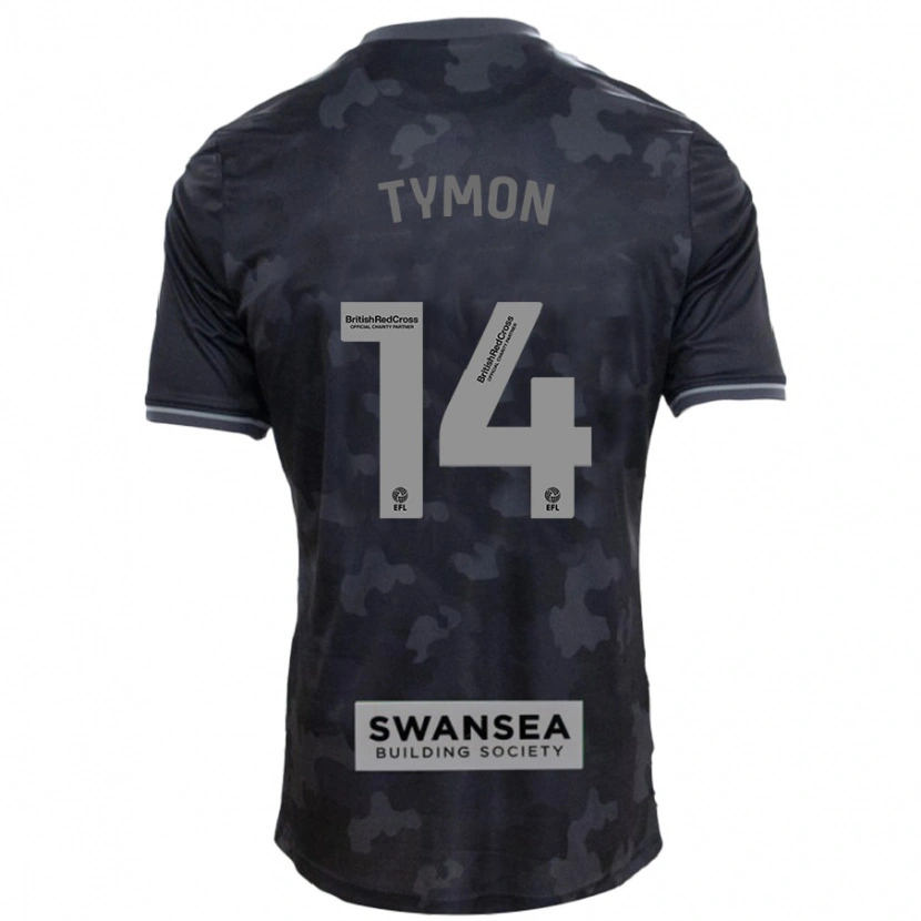 Danxen Uomo Maglia Josh Tymon #14 Nero Kit Gara Away 2024/25 Maglietta