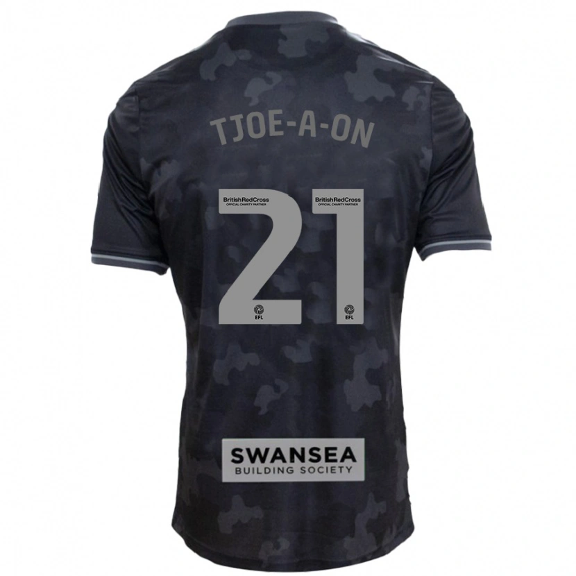 Danxen Uomo Maglia Nathan Tjoe-A-On #21 Nero Kit Gara Away 2024/25 Maglietta