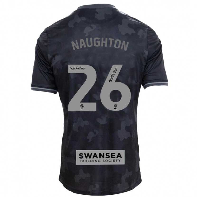 Danxen Uomo Maglia Kyle Naughton #26 Nero Kit Gara Away 2024/25 Maglietta