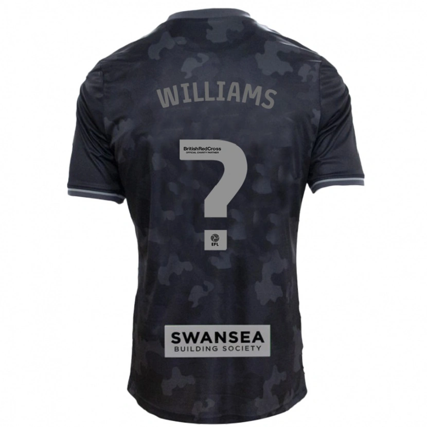 Danxen Uomo Maglia Osian Williams #0 Nero Kit Gara Away 2024/25 Maglietta