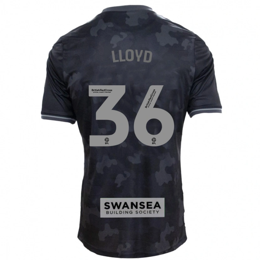 Danxen Uomo Maglia Ben Lloyd #36 Nero Kit Gara Away 2024/25 Maglietta