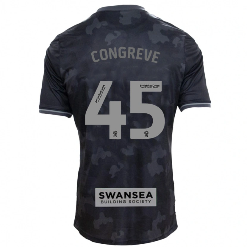 Danxen Uomo Maglia Cameron Congreve #45 Nero Kit Gara Away 2024/25 Maglietta
