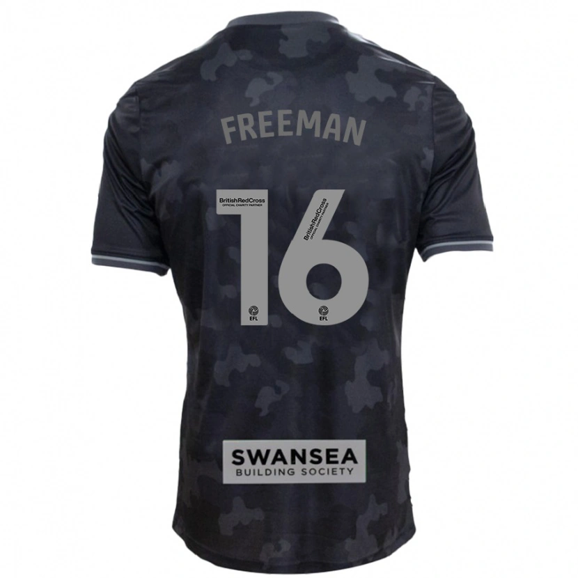 Danxen Uomo Maglia Emily Freeman #16 Nero Kit Gara Away 2024/25 Maglietta