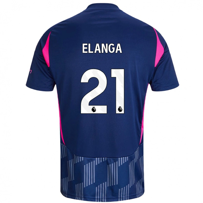 Danxen Uomo Maglia Anthony Elanga #21 Blu Royal Rosa Kit Gara Away 2024/25 Maglietta