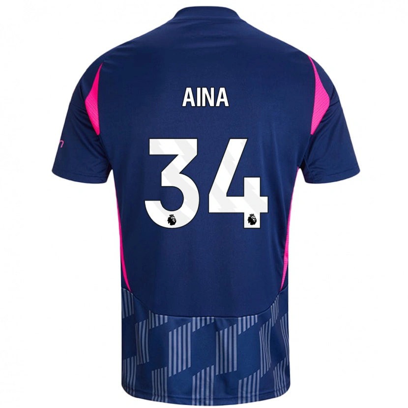 Danxen Uomo Maglia Ola Aina #34 Blu Royal Rosa Kit Gara Away 2024/25 Maglietta