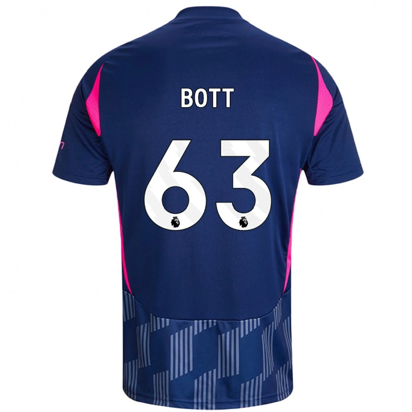 Danxen Uomo Maglia Aaron Bott #63 Blu Royal Rosa Kit Gara Away 2024/25 Maglietta