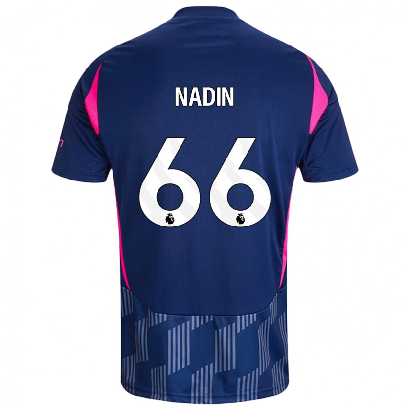 Danxen Uomo Maglia Jack Nadin #66 Blu Royal Rosa Kit Gara Away 2024/25 Maglietta