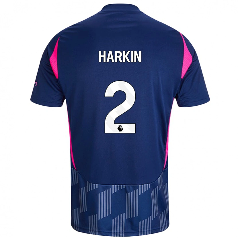 Danxen Uomo Maglia Lyndsey Harkin #2 Blu Royal Rosa Kit Gara Away 2024/25 Maglietta