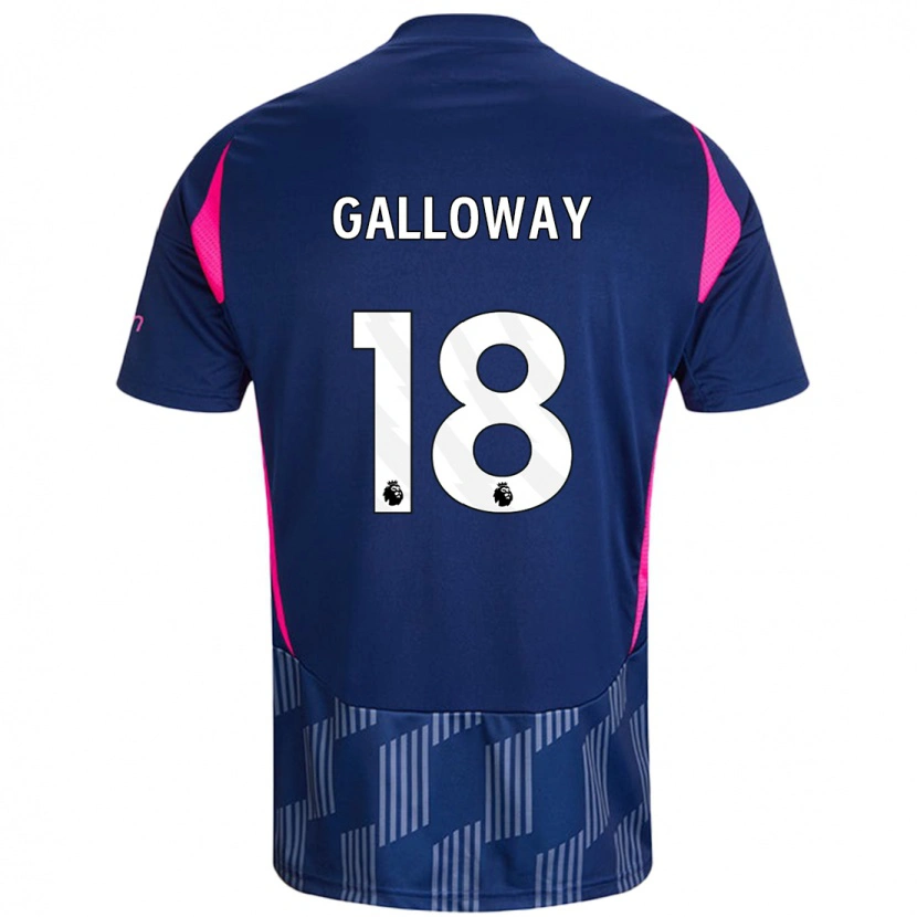 Danxen Uomo Maglia Bridget Galloway #18 Blu Royal Rosa Kit Gara Away 2024/25 Maglietta