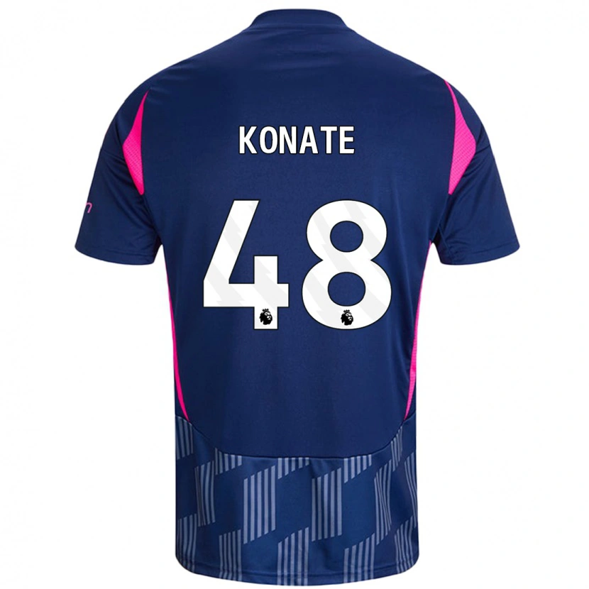Danxen Uomo Maglia Ateef Konaté #48 Blu Royal Rosa Kit Gara Away 2024/25 Maglietta