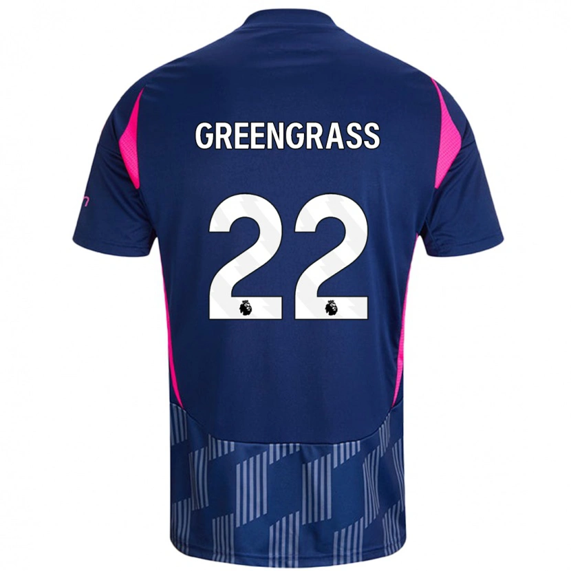 Danxen Uomo Maglia Charlotte Greengrass #22 Blu Royal Rosa Kit Gara Away 2024/25 Maglietta