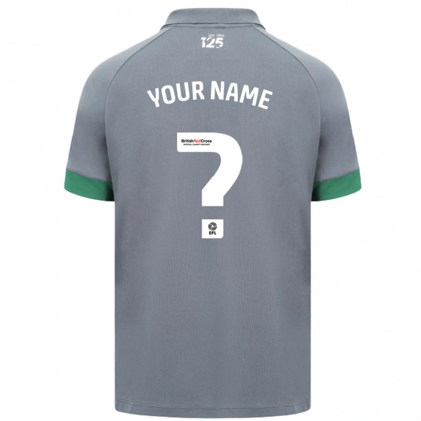 Danxen Uomo Maglia Il Tuo Nome #0 Grigio Scuro Kit Gara Away 2024/25 Maglietta