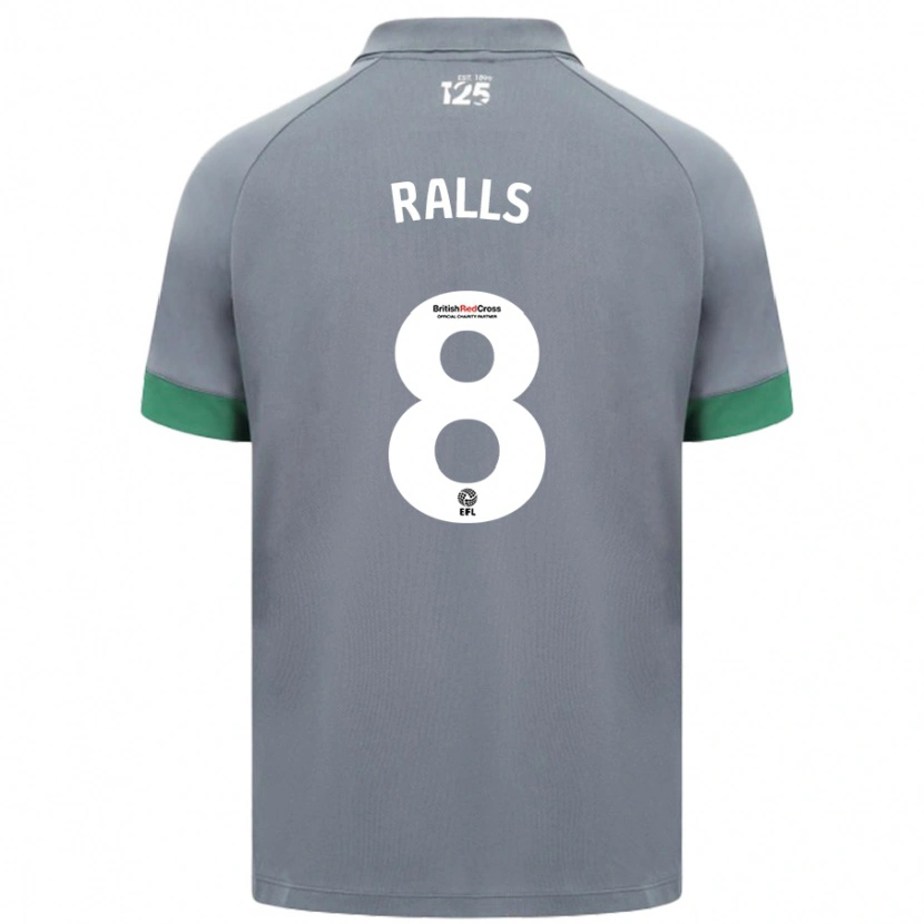 Danxen Uomo Maglia Joe Ralls #8 Grigio Scuro Kit Gara Away 2024/25 Maglietta