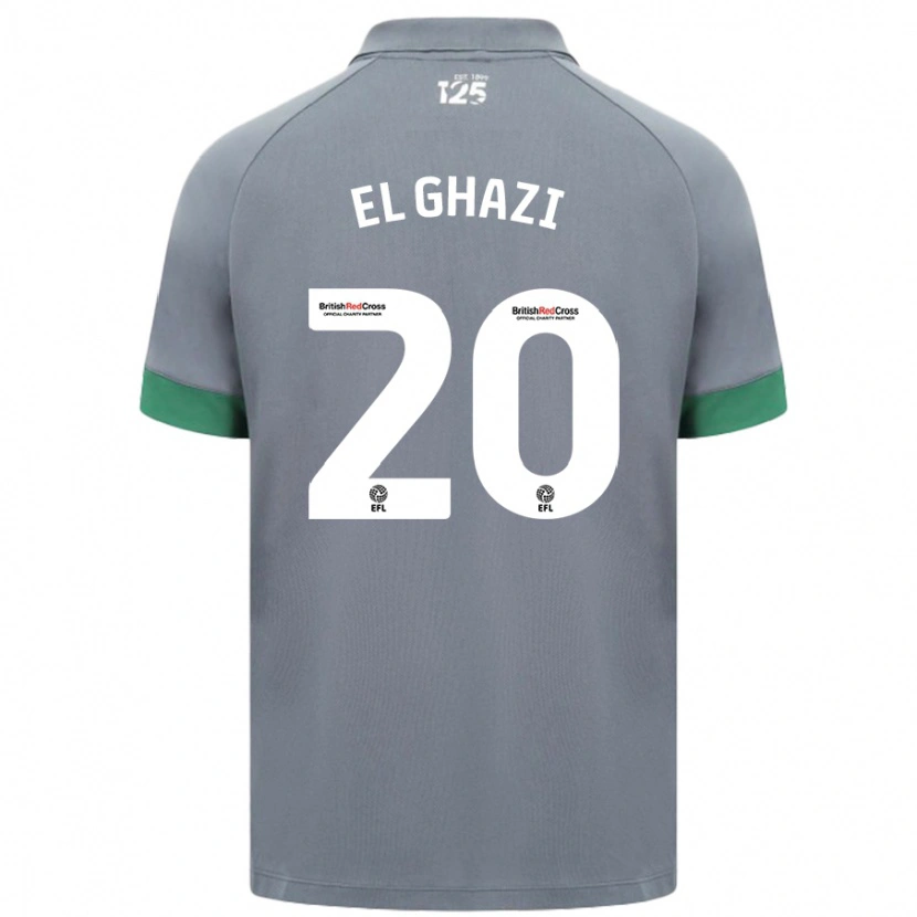Danxen Uomo Maglia Anwar El Ghazi #20 Grigio Scuro Kit Gara Away 2024/25 Maglietta