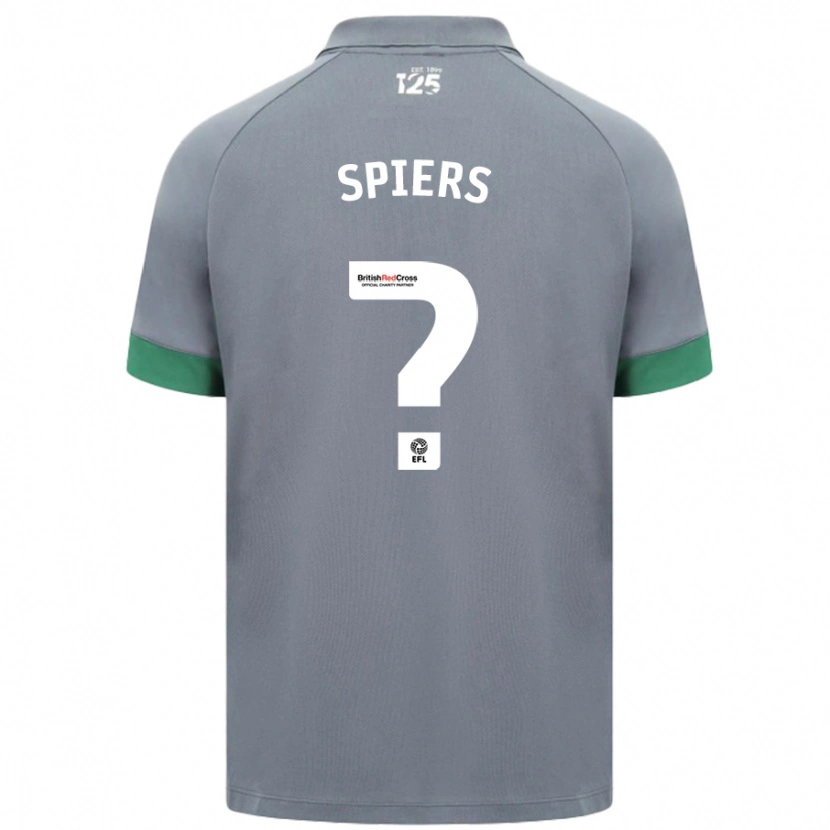 Danxen Uomo Maglia Will Spiers #0 Grigio Scuro Kit Gara Away 2024/25 Maglietta