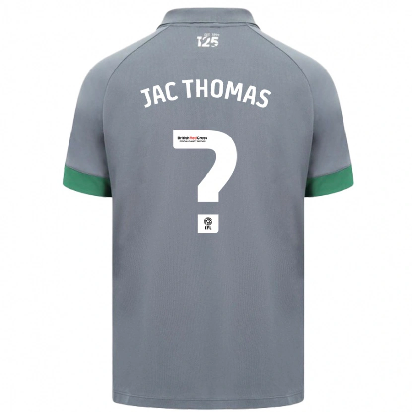 Danxen Uomo Maglia Jac Thomas #0 Grigio Scuro Kit Gara Away 2024/25 Maglietta