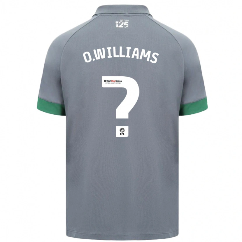 Danxen Uomo Maglia Oliver Williams #0 Grigio Scuro Kit Gara Away 2024/25 Maglietta