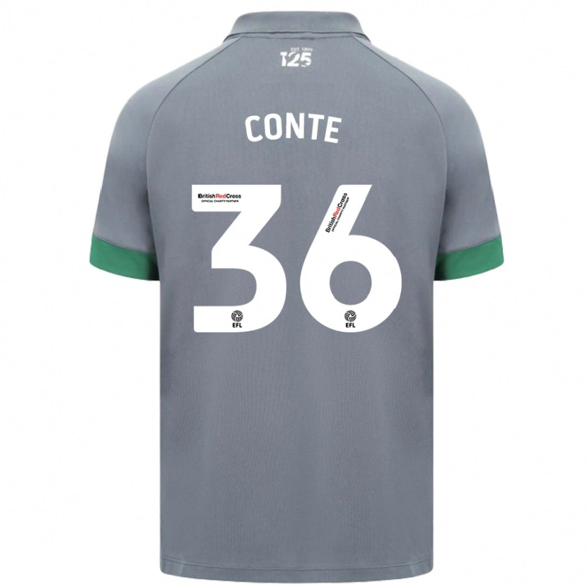 Danxen Uomo Maglia Raheem Conte #36 Grigio Scuro Kit Gara Away 2024/25 Maglietta