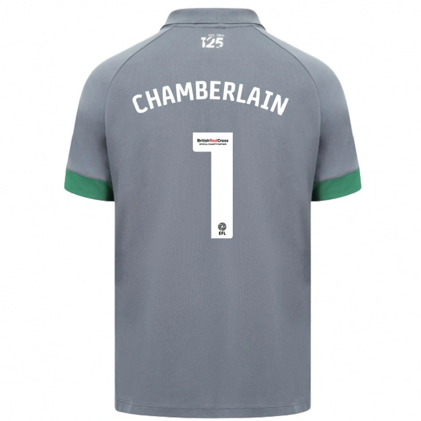 Danxen Uomo Maglia Ceryn Chamberlain #1 Grigio Scuro Kit Gara Away 2024/25 Maglietta