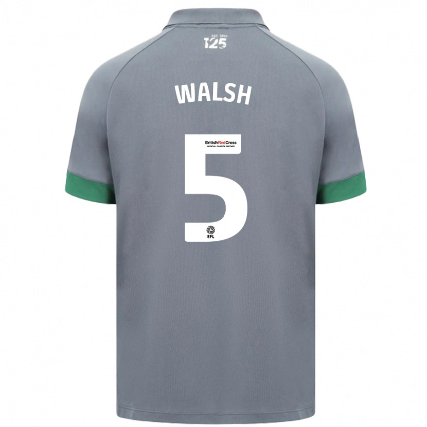 Danxen Uomo Maglia Siobhan Walsh #5 Grigio Scuro Kit Gara Away 2024/25 Maglietta