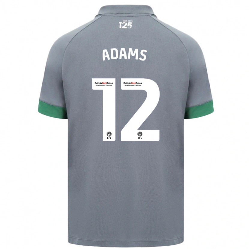 Danxen Uomo Maglia Kelly Adams #12 Grigio Scuro Kit Gara Away 2024/25 Maglietta