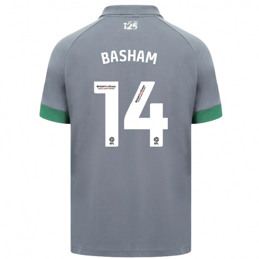 Danxen Uomo Maglia Olivia Basham #14 Grigio Scuro Kit Gara Away 2024/25 Maglietta