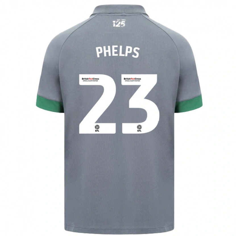 Danxen Uomo Maglia Anna Phelps #23 Grigio Scuro Kit Gara Away 2024/25 Maglietta