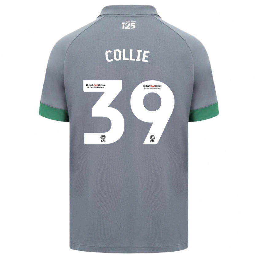 Danxen Uomo Maglia Eliza Collie #39 Grigio Scuro Kit Gara Away 2024/25 Maglietta