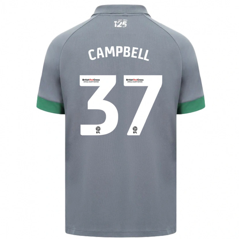 Danxen Uomo Maglia Vontae Daley-Campbell #37 Grigio Scuro Kit Gara Away 2024/25 Maglietta
