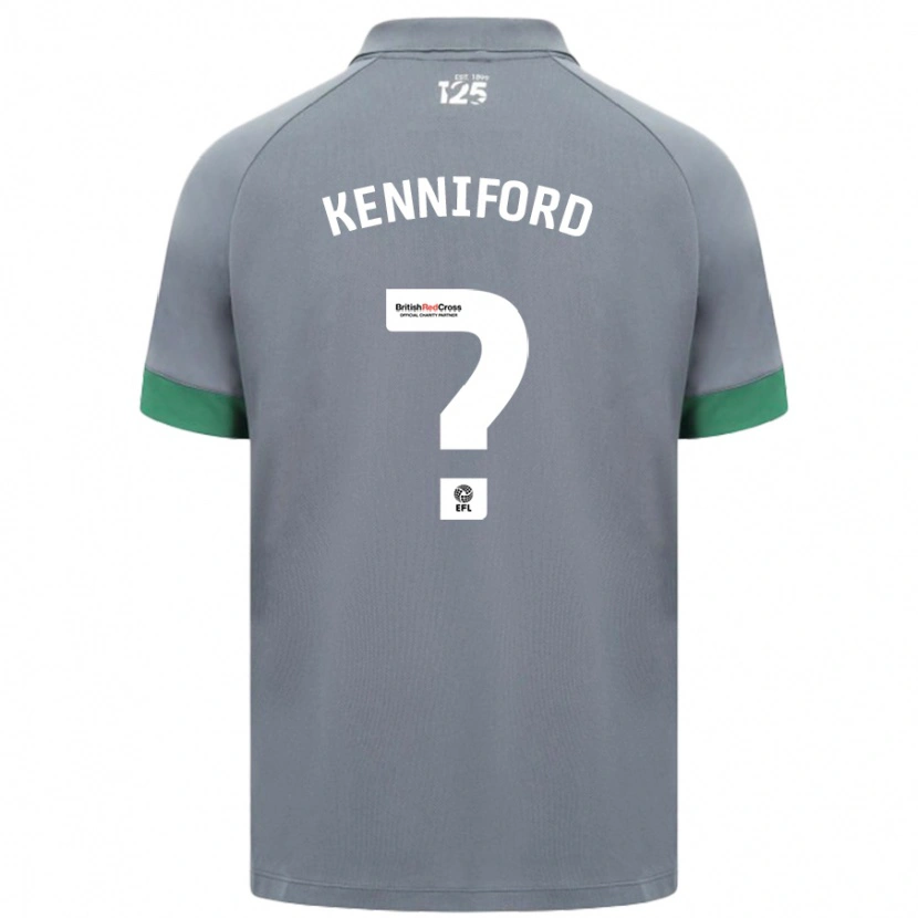 Danxen Uomo Maglia Kyle Kenniford #0 Grigio Scuro Kit Gara Away 2024/25 Maglietta
