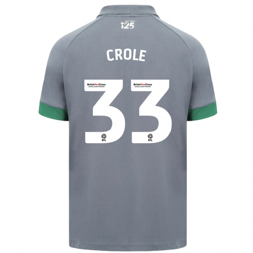 Danxen Uomo Maglia James Crole #33 Grigio Scuro Kit Gara Away 2024/25 Maglietta