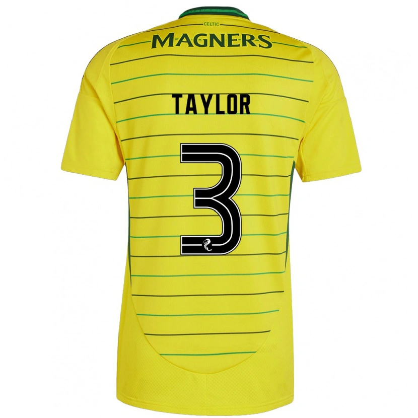 Danxen Uomo Maglia Greg Taylor #3 Giallo Kit Gara Away 2024/25 Maglietta