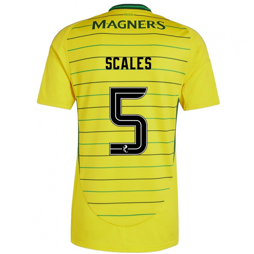 Danxen Uomo Maglia Liam Scales #5 Giallo Kit Gara Away 2024/25 Maglietta