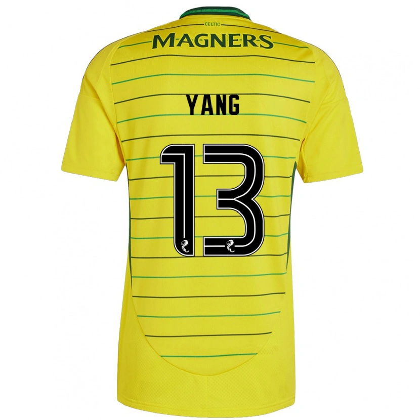 Danxen Uomo Maglia Hyun-Jun Yang #13 Giallo Kit Gara Away 2024/25 Maglietta