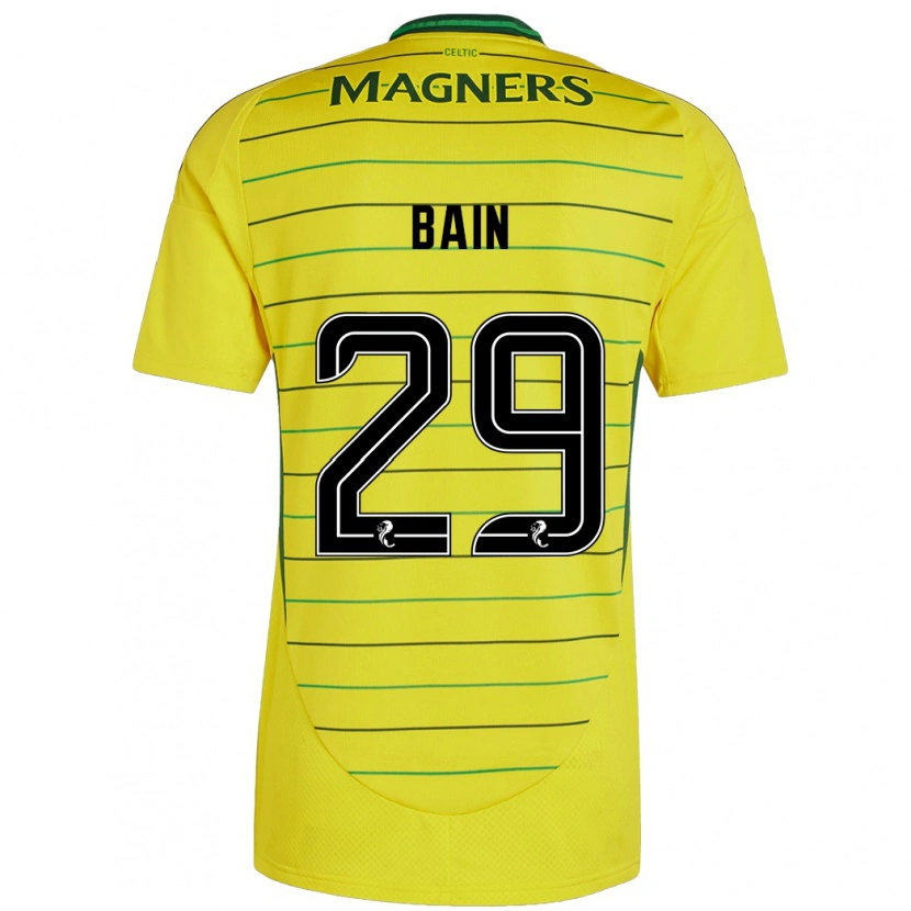 Danxen Uomo Maglia Scott Bain #29 Giallo Kit Gara Away 2024/25 Maglietta