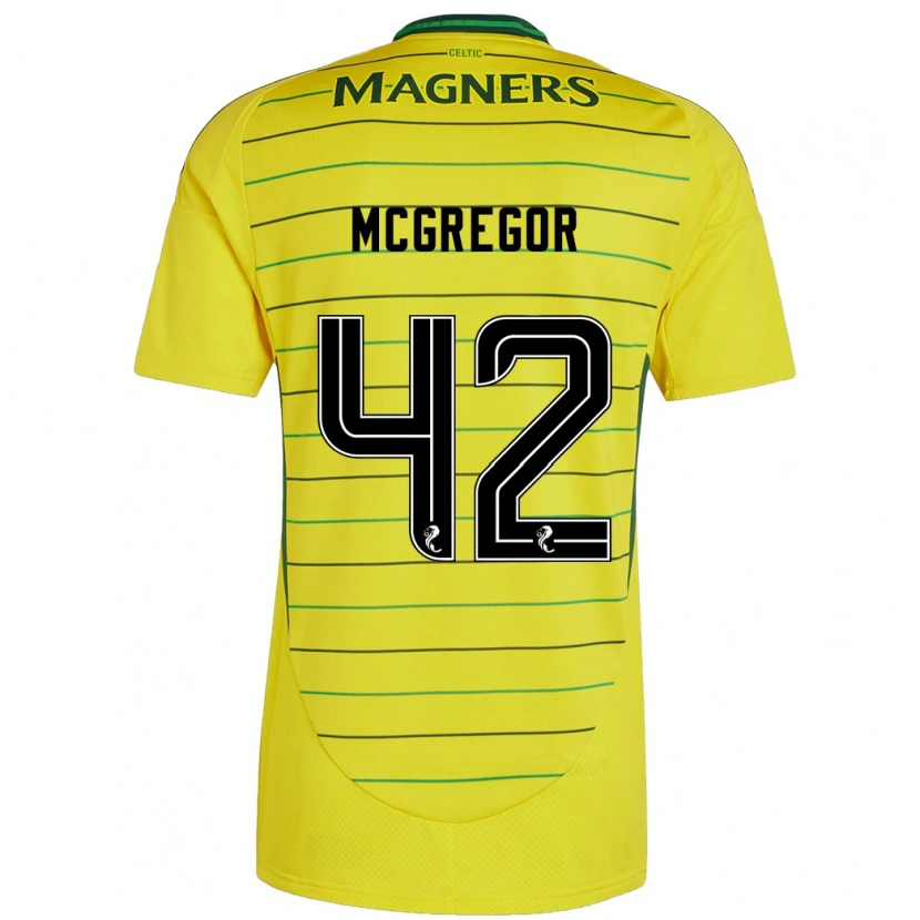 Danxen Uomo Maglia Callum Mcgregor #42 Giallo Kit Gara Away 2024/25 Maglietta