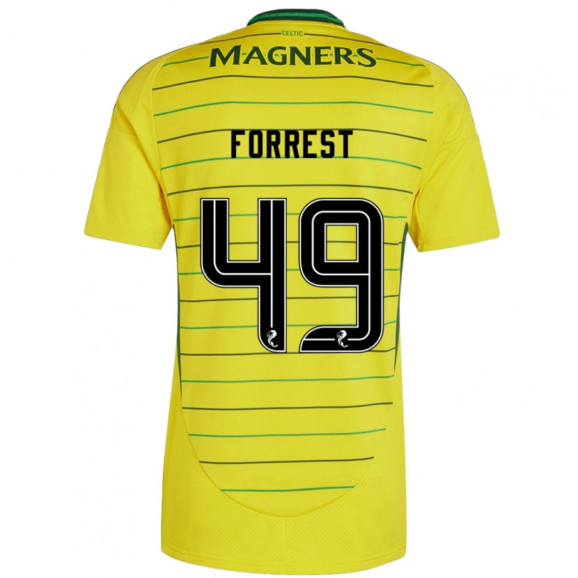 Danxen Uomo Maglia James Forrest #49 Giallo Kit Gara Away 2024/25 Maglietta