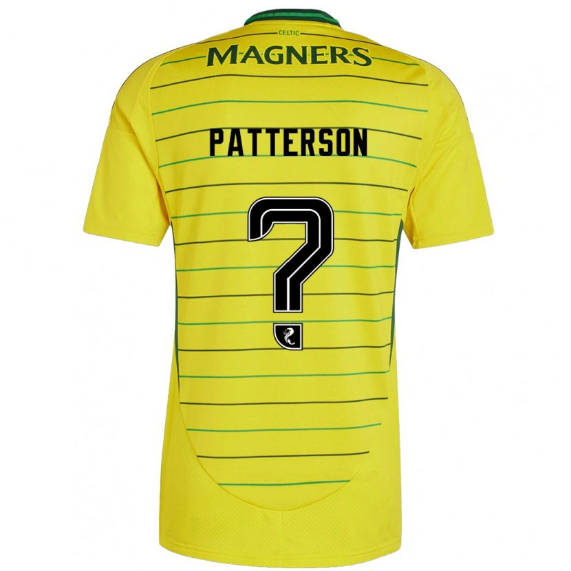 Danxen Uomo Maglia Cameron Patterson #0 Giallo Kit Gara Away 2024/25 Maglietta