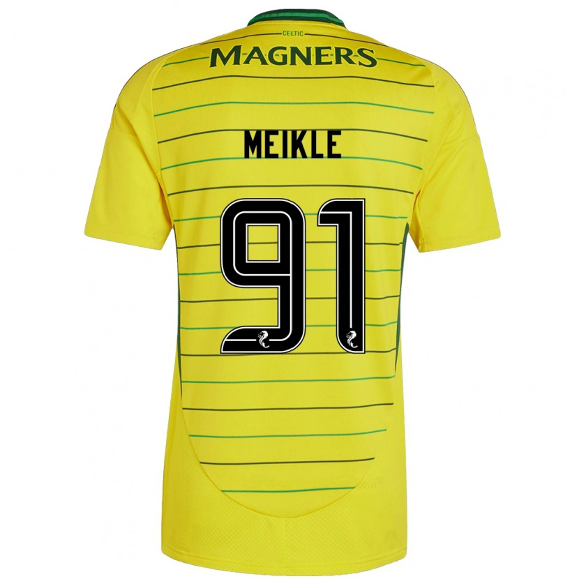 Danxen Uomo Maglia Jamie Meikle #91 Giallo Kit Gara Away 2024/25 Maglietta
