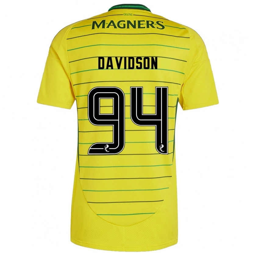 Danxen Uomo Maglia Bruno Davidson #94 Giallo Kit Gara Away 2024/25 Maglietta