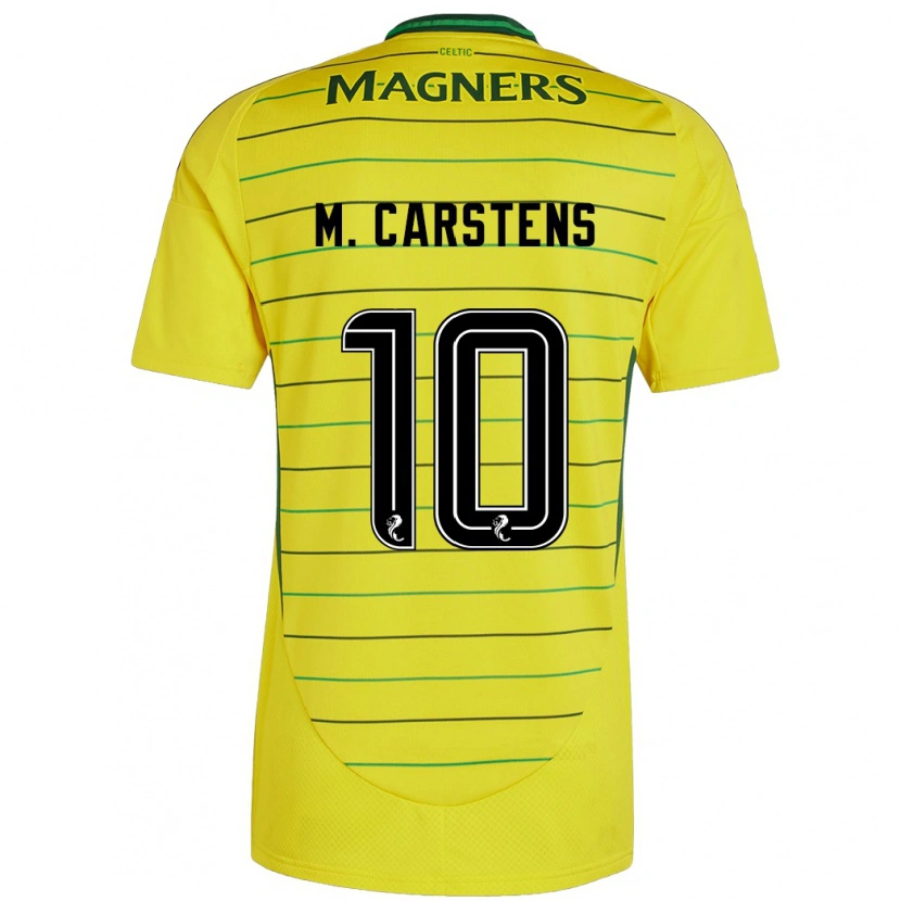 Danxen Uomo Maglia Mathilde Carstens #10 Giallo Kit Gara Away 2024/25 Maglietta
