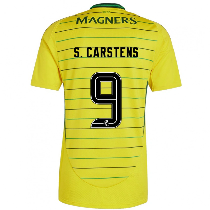 Danxen Uomo Maglia Signe Carstens #9 Giallo Kit Gara Away 2024/25 Maglietta