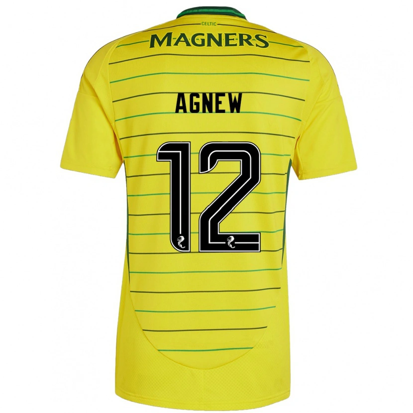 Danxen Uomo Maglia Murphy Agnew #12 Giallo Kit Gara Away 2024/25 Maglietta