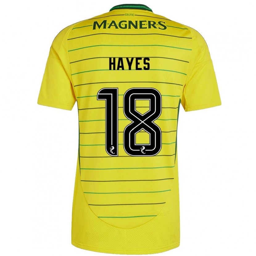 Danxen Uomo Maglia Caitlin Hayes #18 Giallo Kit Gara Away 2024/25 Maglietta