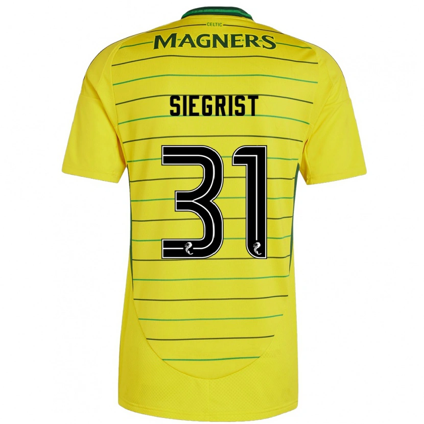 Danxen Uomo Maglia Benjamin Siegrist #31 Giallo Kit Gara Away 2024/25 Maglietta