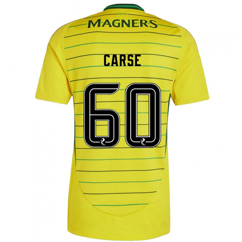 Danxen Uomo Maglia Mackenzie Carse #60 Giallo Kit Gara Away 2024/25 Maglietta